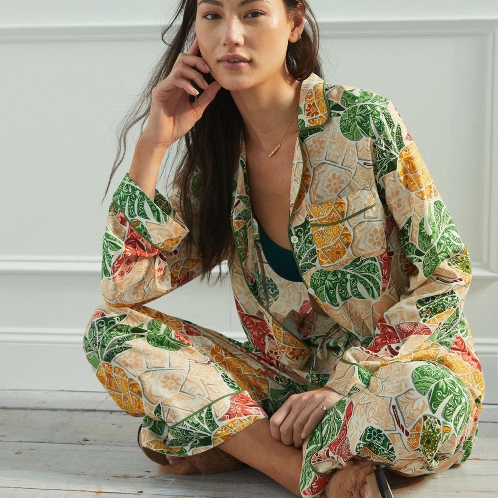 New Anthropologie Farm Rio Colada Pajama Set Size Small